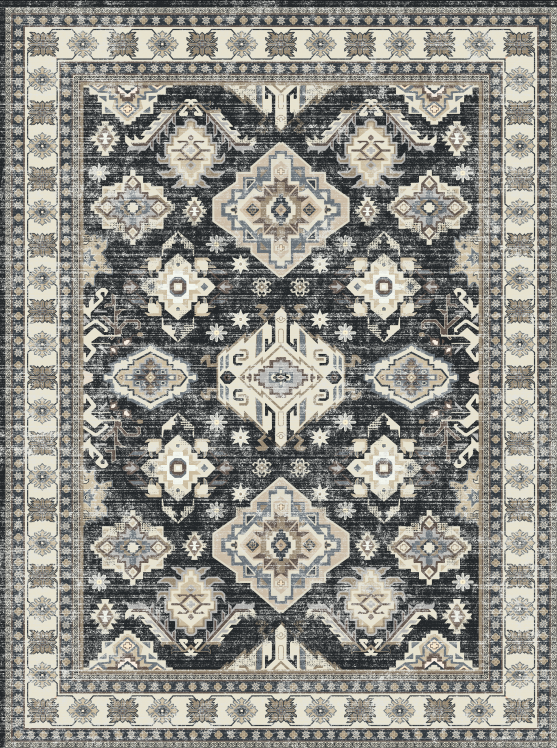 Vivid | Custom Washable Rugs Print Carpet Runner Dark Brown | Multi Color