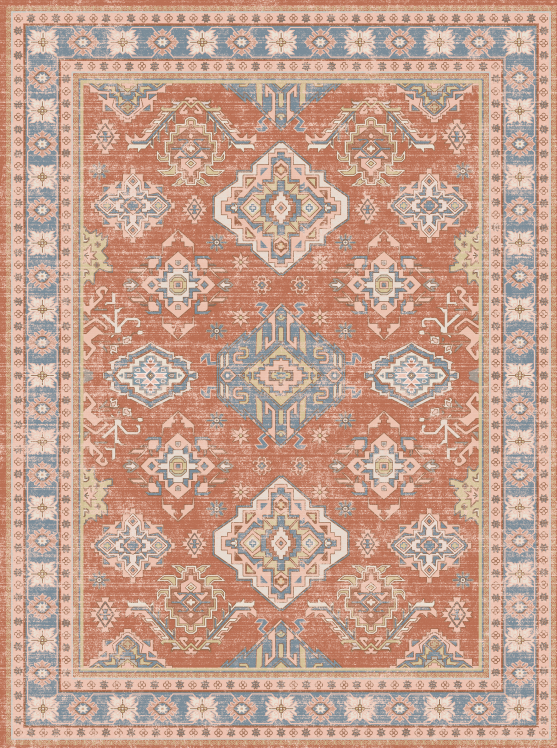 Vivid | Custom Washable Rugs Print Carpet Runner Brown Yellow | Multi Color