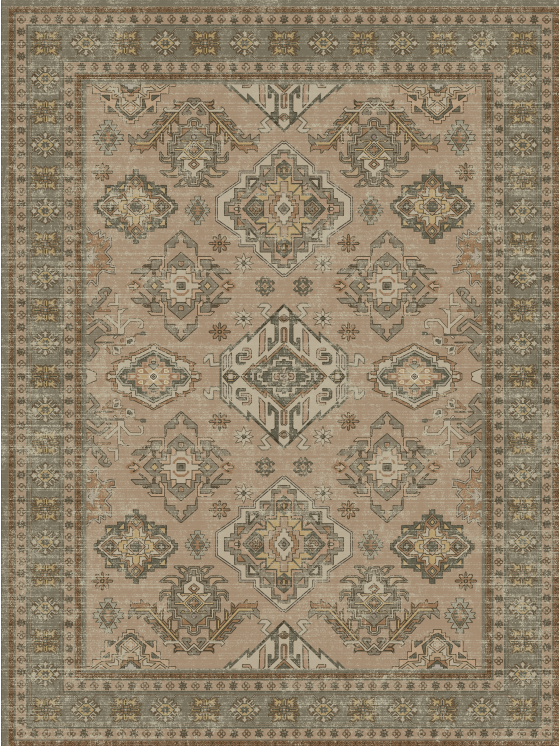 Vivid | Custom Washable Rugs Print Carpet Runner Brown Yellow | Multi Color