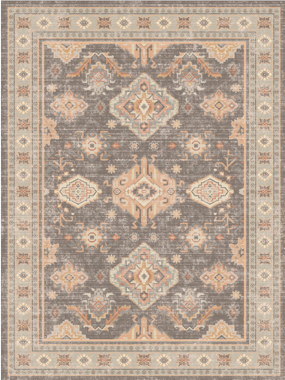 Vivid | Custom Washable Rugs Print Carpet Runner Dark Brown | Multi Color